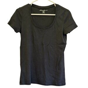 Eddie Bauer Black Short-Sleeve Scoop Neck T-Shirt
